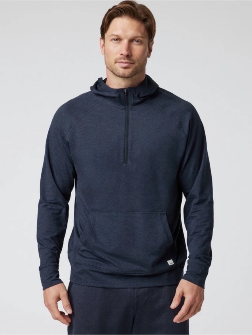VUORI Ponto Performance Half Zip Hoodie V244 size XXL Midnight Heather Blue